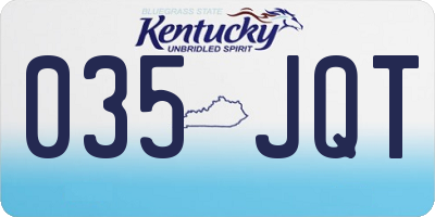 KY license plate 035JQT