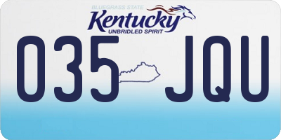KY license plate 035JQU