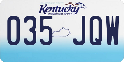 KY license plate 035JQW