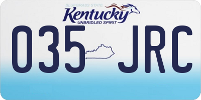 KY license plate 035JRC