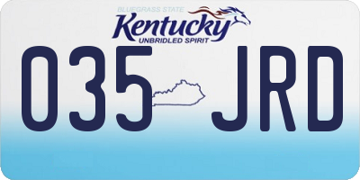 KY license plate 035JRD
