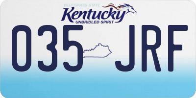 KY license plate 035JRF