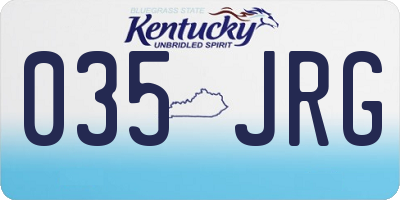 KY license plate 035JRG