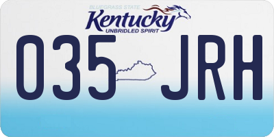 KY license plate 035JRH