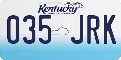 KY license plate 035JRK