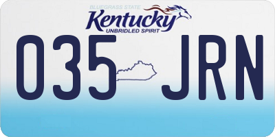 KY license plate 035JRN