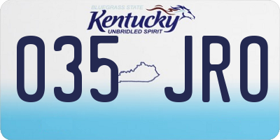 KY license plate 035JRO