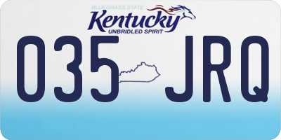 KY license plate 035JRQ