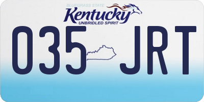 KY license plate 035JRT