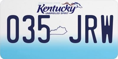 KY license plate 035JRW