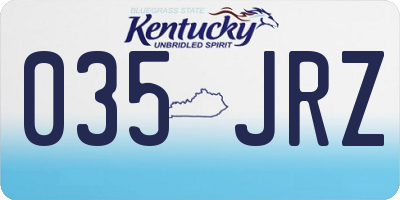 KY license plate 035JRZ