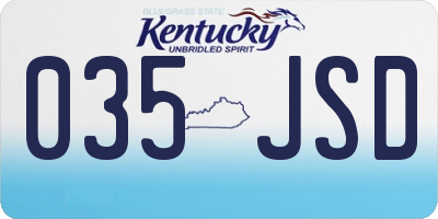 KY license plate 035JSD