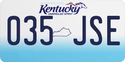 KY license plate 035JSE
