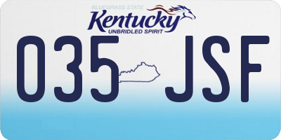 KY license plate 035JSF