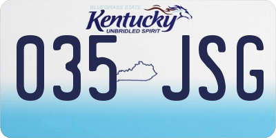 KY license plate 035JSG
