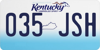 KY license plate 035JSH