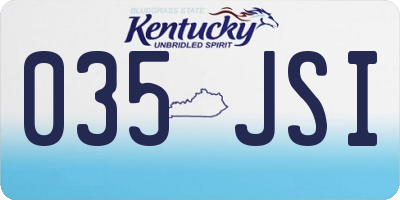 KY license plate 035JSI