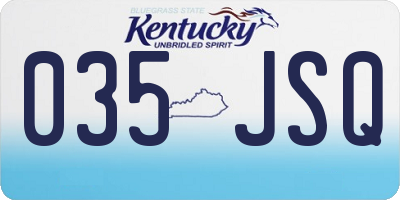 KY license plate 035JSQ