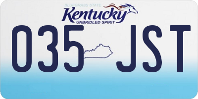 KY license plate 035JST