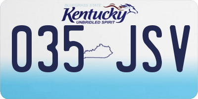 KY license plate 035JSV