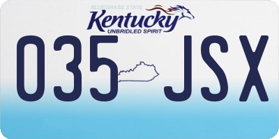 KY license plate 035JSX