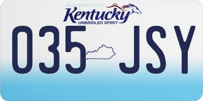 KY license plate 035JSY