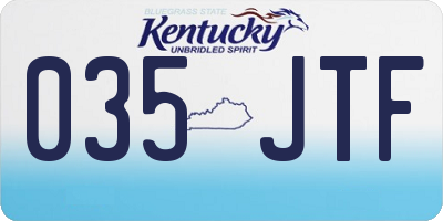 KY license plate 035JTF