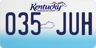KY license plate 035JUH