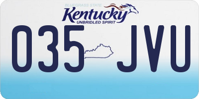 KY license plate 035JVU