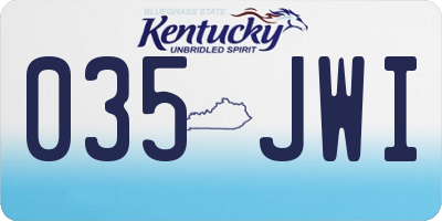 KY license plate 035JWI