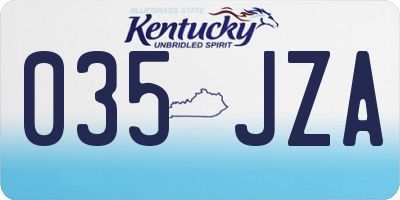 KY license plate 035JZA