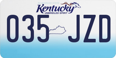 KY license plate 035JZD