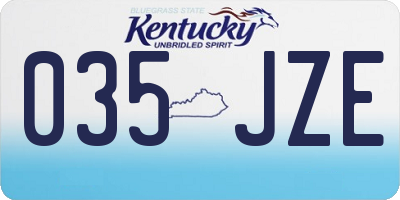 KY license plate 035JZE
