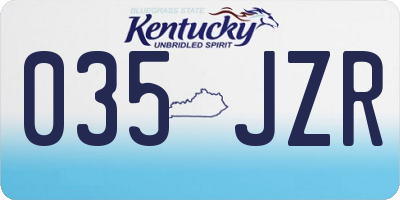 KY license plate 035JZR