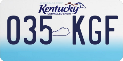 KY license plate 035KGF