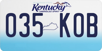 KY license plate 035KOB