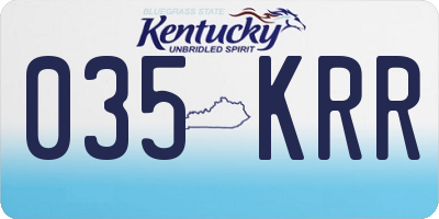 KY license plate 035KRR