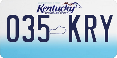 KY license plate 035KRY