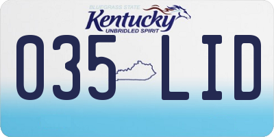 KY license plate 035LID