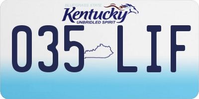 KY license plate 035LIF