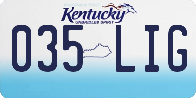 KY license plate 035LIG