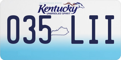 KY license plate 035LII