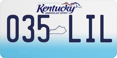 KY license plate 035LIL