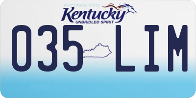 KY license plate 035LIM