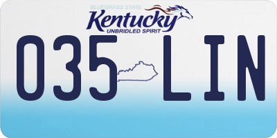 KY license plate 035LIN