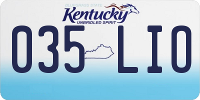 KY license plate 035LIO