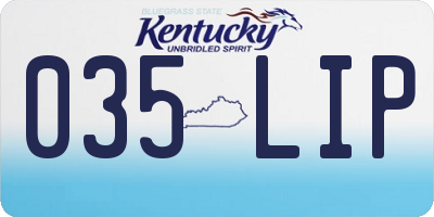KY license plate 035LIP