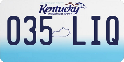 KY license plate 035LIQ