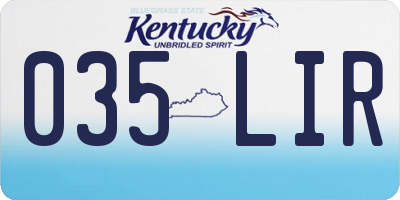 KY license plate 035LIR