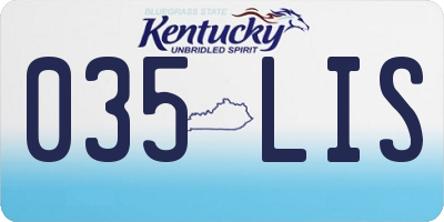KY license plate 035LIS